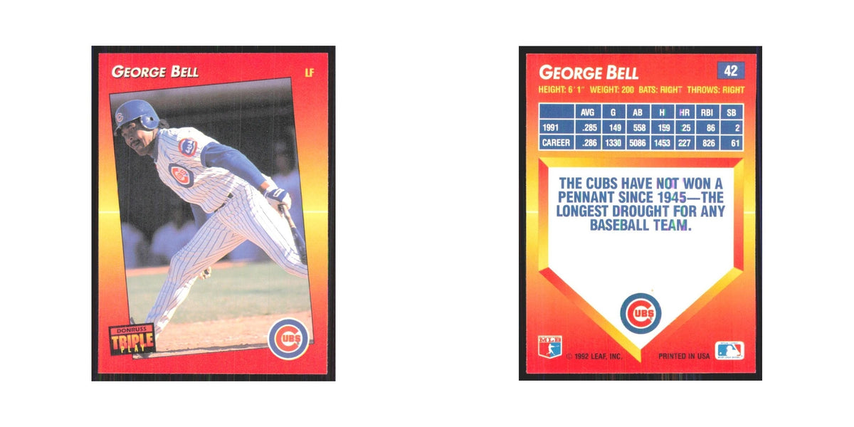 1992 Donruss Triple Play George Bell Cubs #42