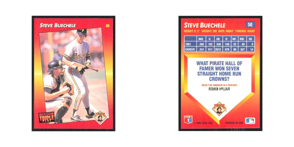 1992 Donruss Triple Play Steve Buechele Pirates #50