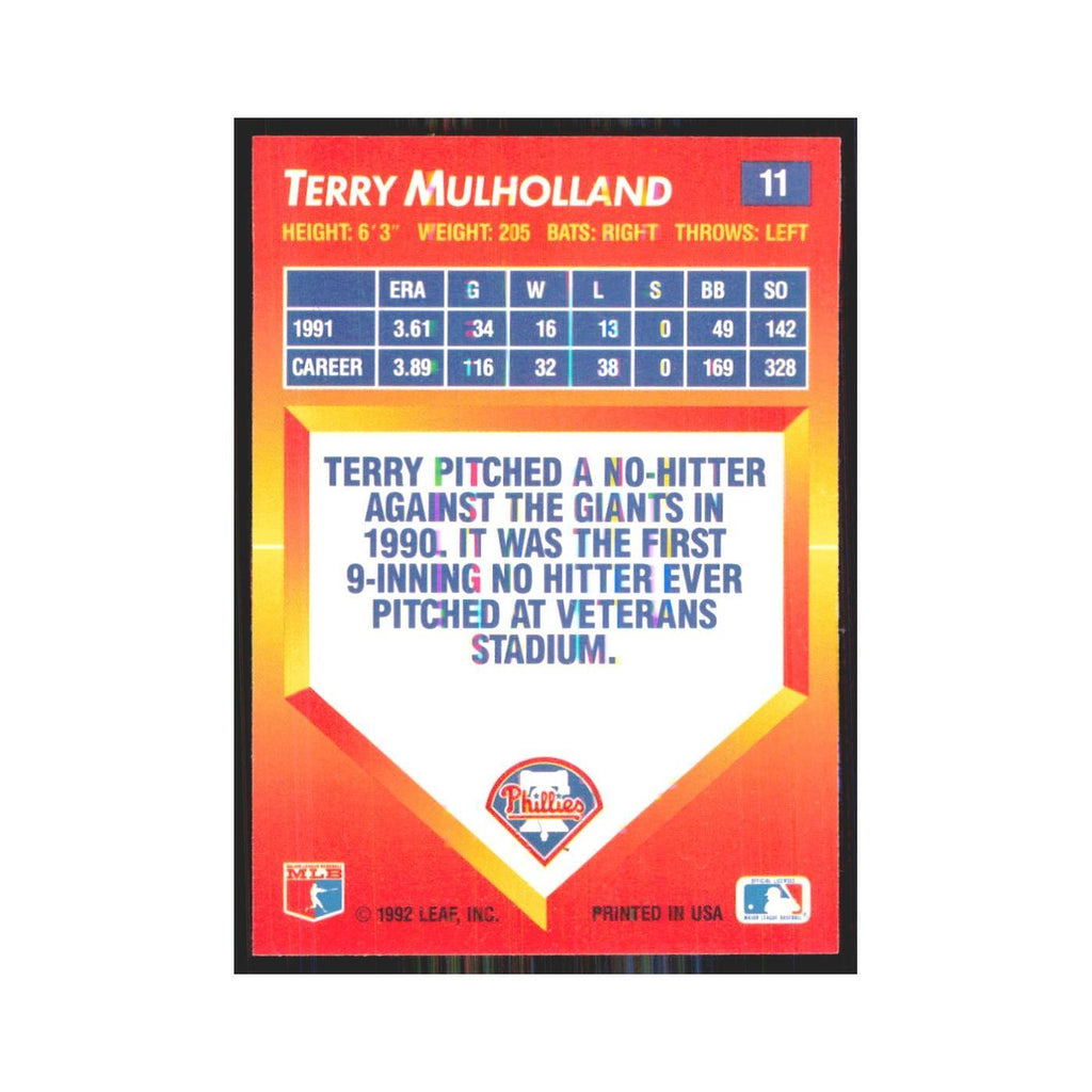 1992 Donruss Triple Play Terry Mulholland Phillies #11