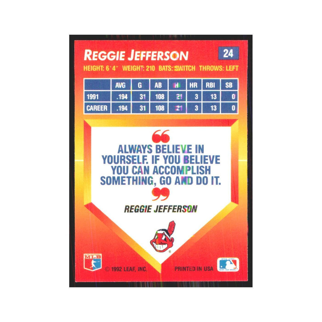 1992 Donruss Triple Play Reggie Jefferson Indians #24