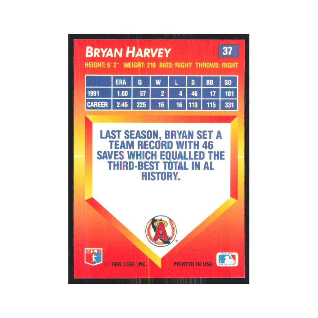 1992 Donruss Triple Play Bryan Harvey Angels #37