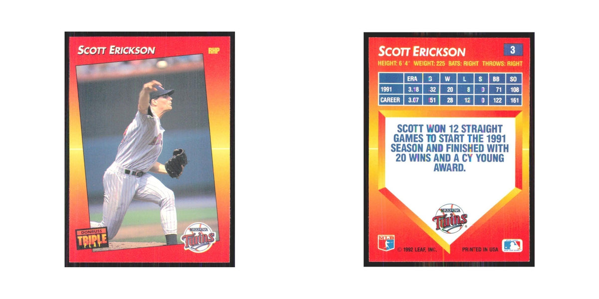 1992 Donruss Triple Play Scott Erickson Twins #3