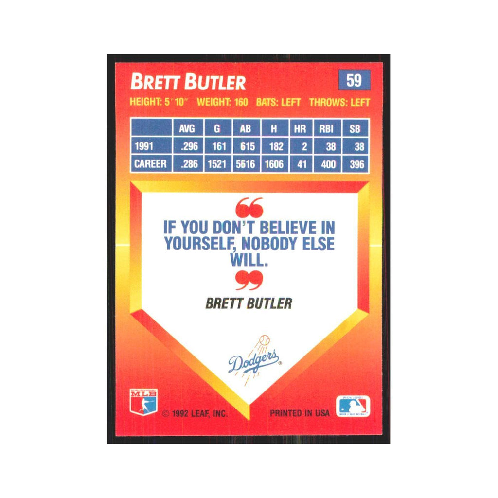 1992 Donruss Triple Play Brett Butler Dodgers #59