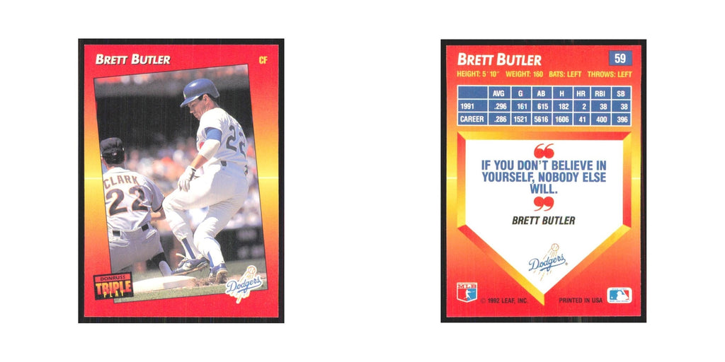 1992 Donruss Triple Play Brett Butler Dodgers #59