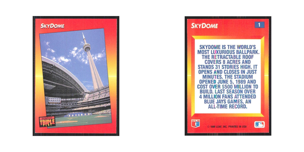 1992 Donruss Triple Play Skydome Blue Jays #1
