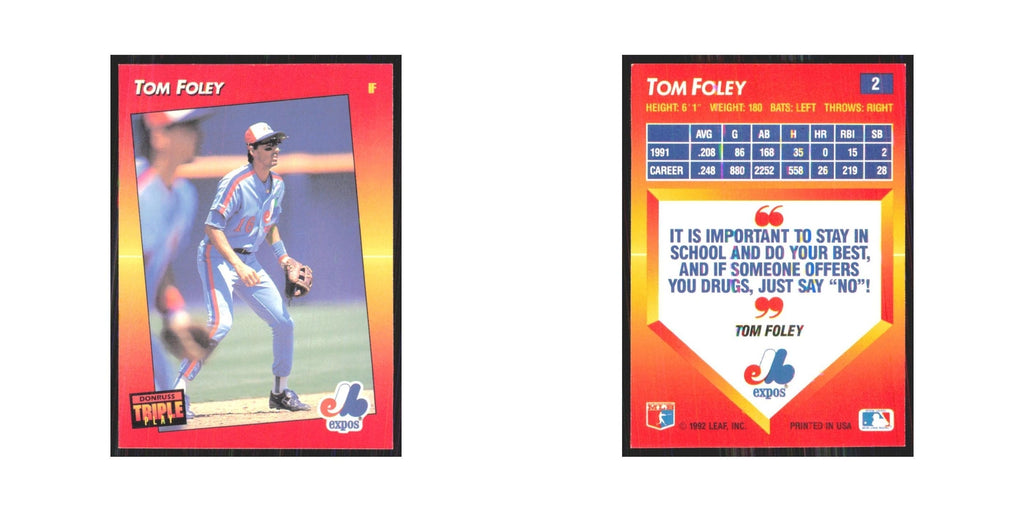1992 Donruss Triple Play Tom Foley Montreal Expos #2