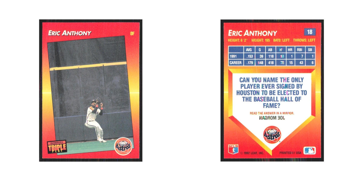 1992 Donruss Triple Play Eric Anthony Astros #18