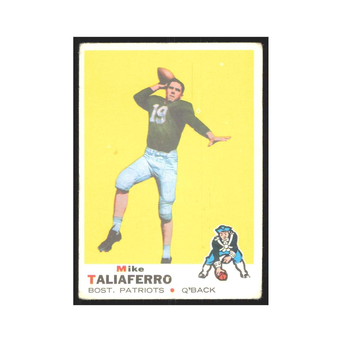 1969 Topps Mike Taliaferro Boston Patriots #241