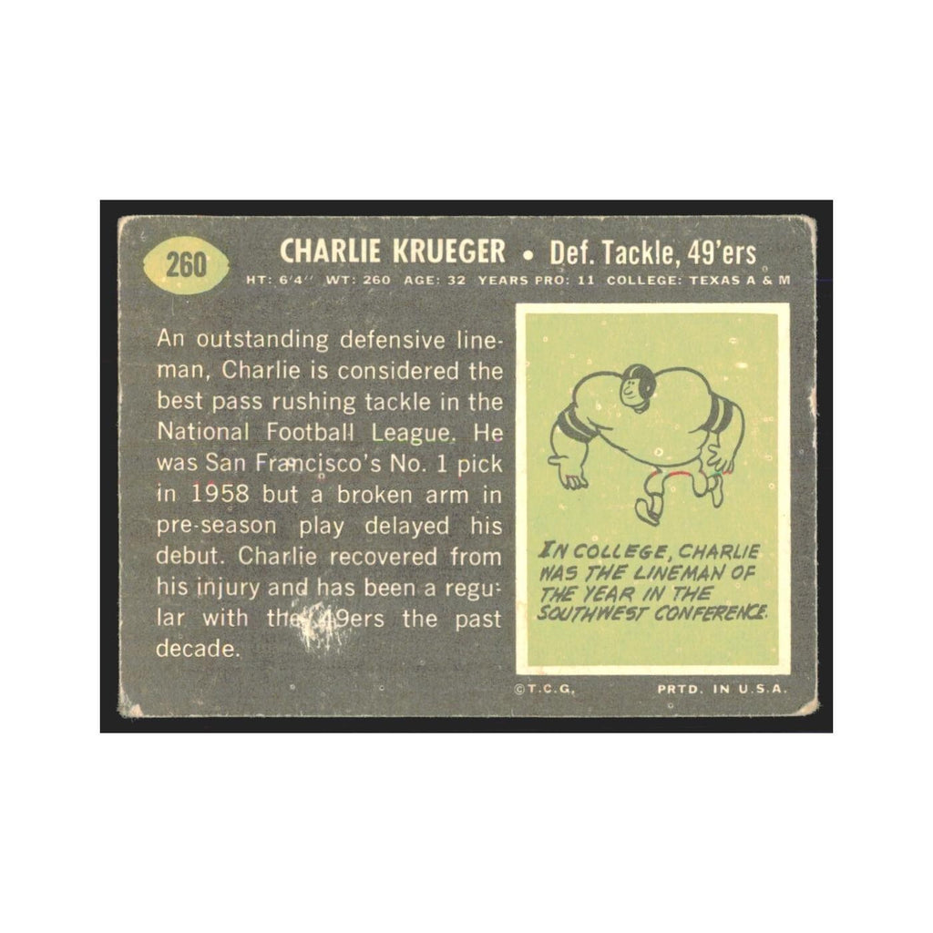 1969 Topps Charlie Krueger 49ers #260