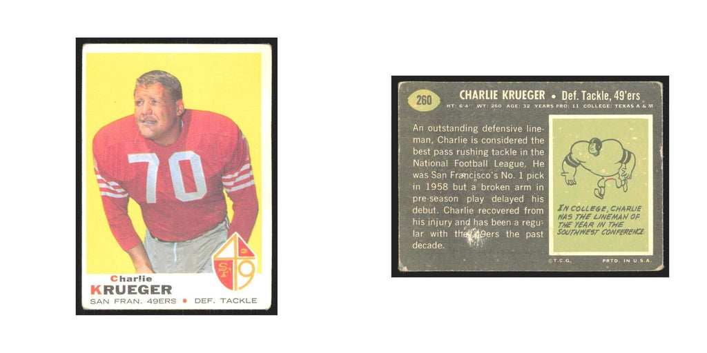 1969 Topps Charlie Krueger 49ers #260