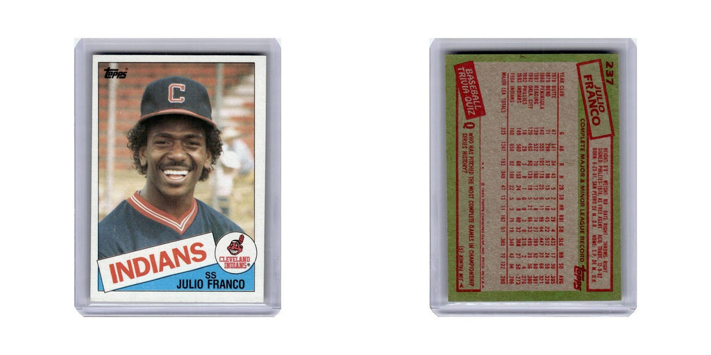Julio Franco 1985 Topps #237 Cleveland Indians Baseball Card NM