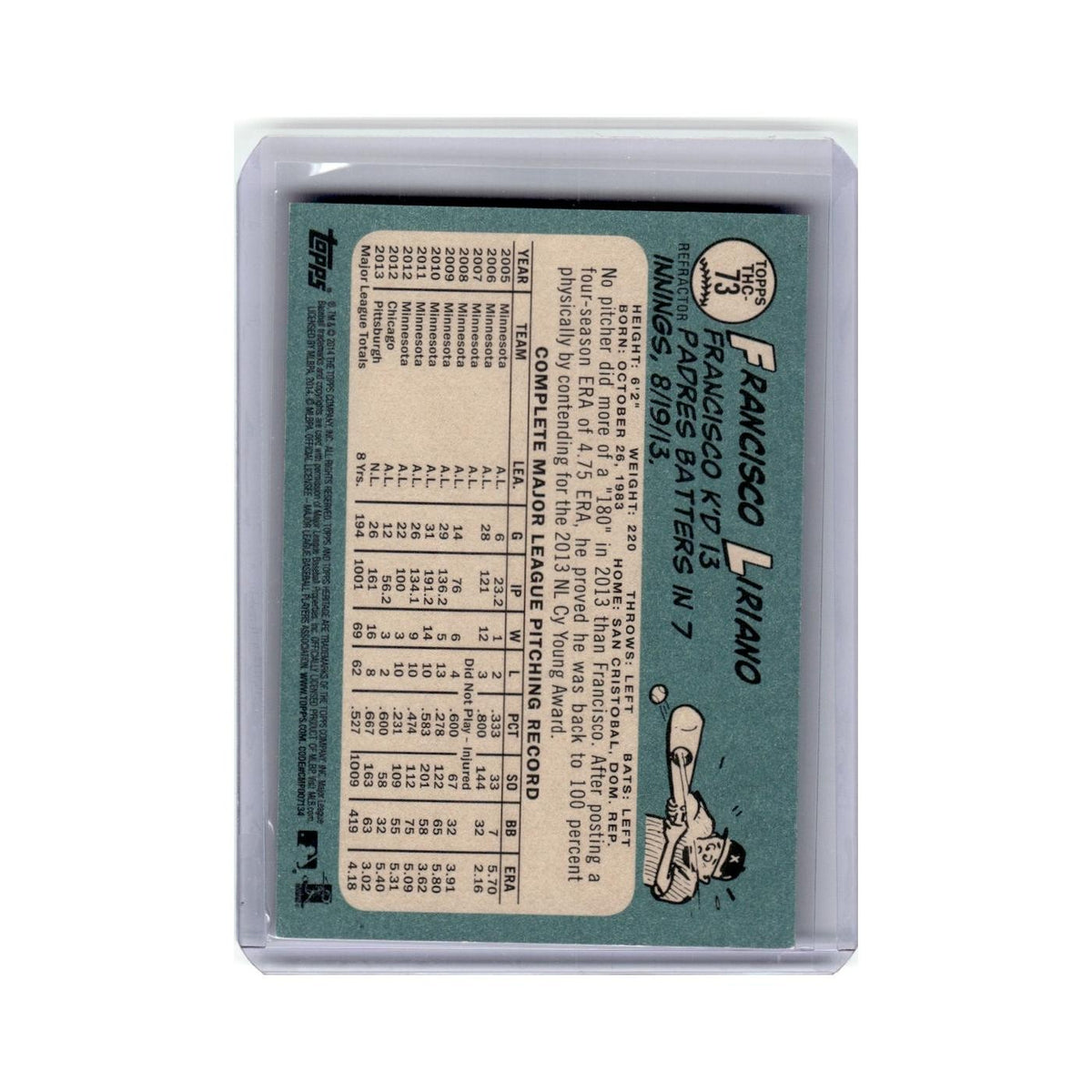 Francisco Liriano 2014 Topps Heritage #73 Pittsburgh Pirates Baseball Card NM