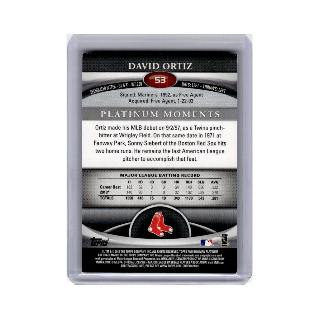 David Ortiz 2011 Bowman Platinum #53 Boston Red Sox Baseball Card NM