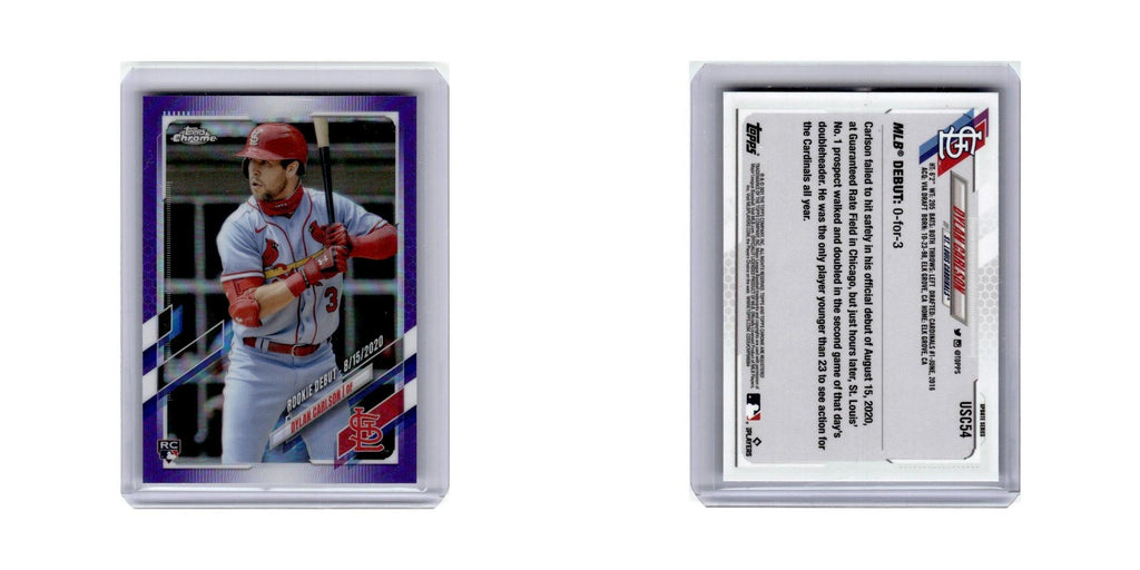 Dylan Carlson Rookie 2021 Topps Chrome Update Purple #USC54 Cardinals NM