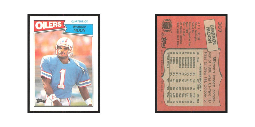 1987 Topps Warren Moon Houston Oilers #307