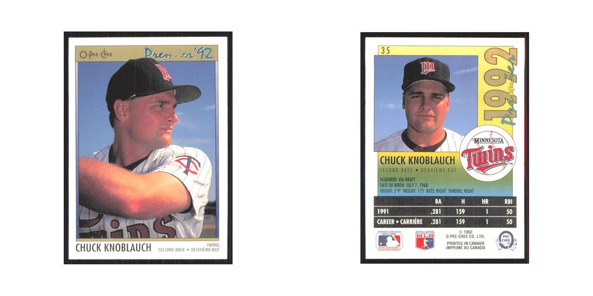 1992 O-Pee-Chee Premier Chuck Knoblauch Twins #35