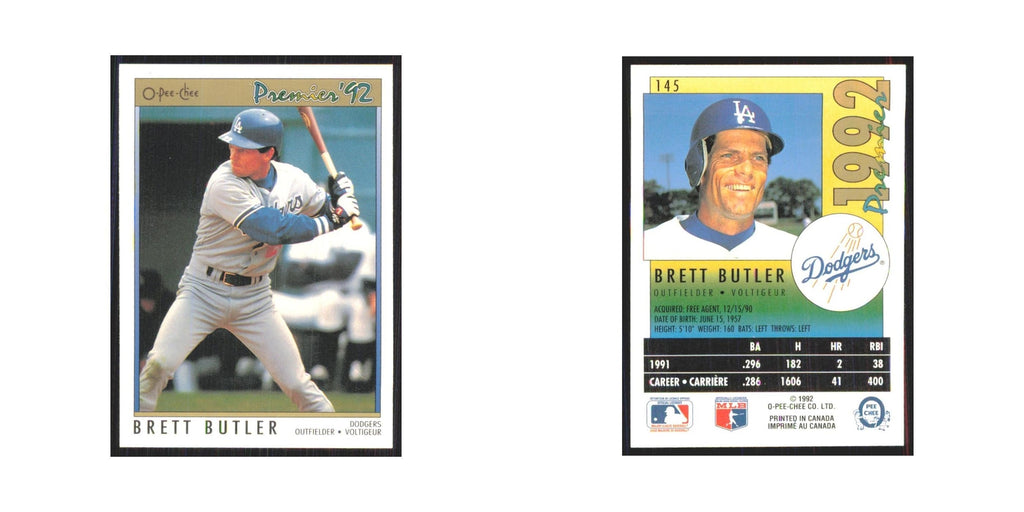 1992 O-Pee-Chee Premier Brett Butler Dodgers #145