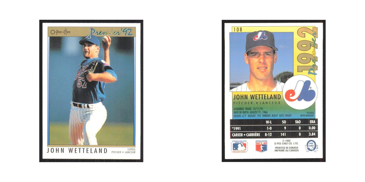1992 O-Pee-Chee Premier John Wetteland Montreal Expos #108
