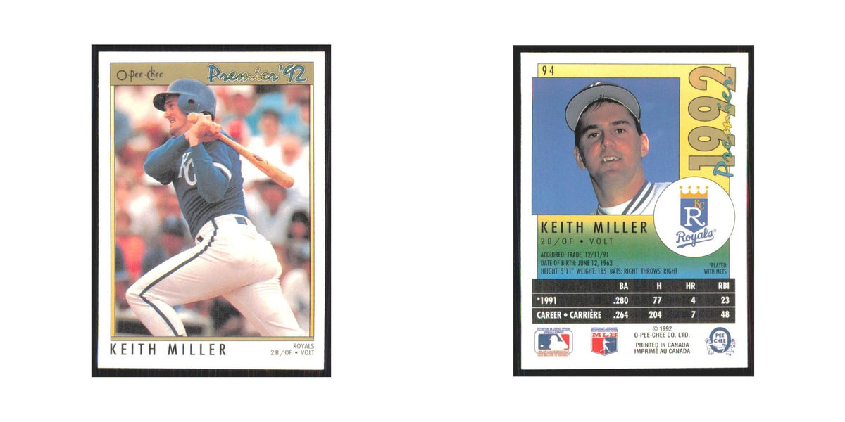 1992 O-Pee-Chee Premier Keith Miller Royals #94