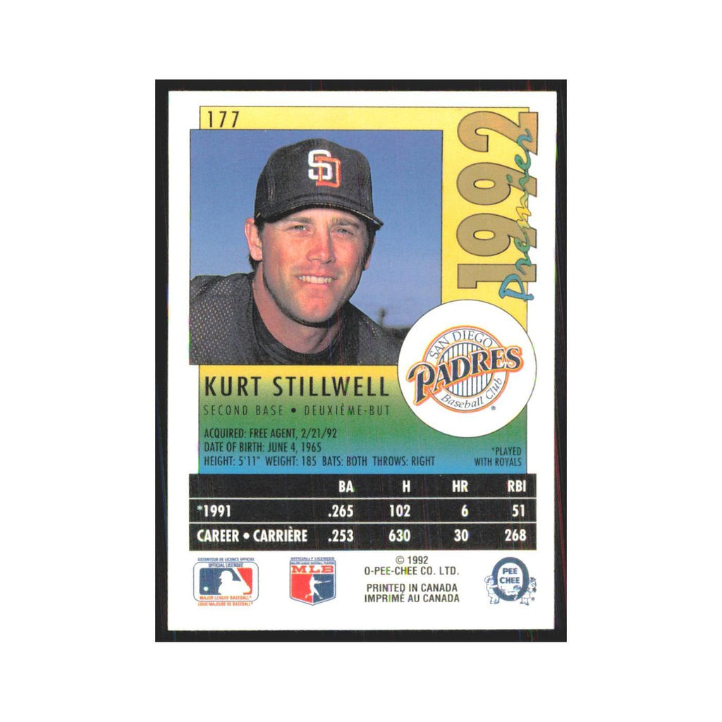 1992 O-Pee-Chee Premier Kurt Stillwell Padres #177
