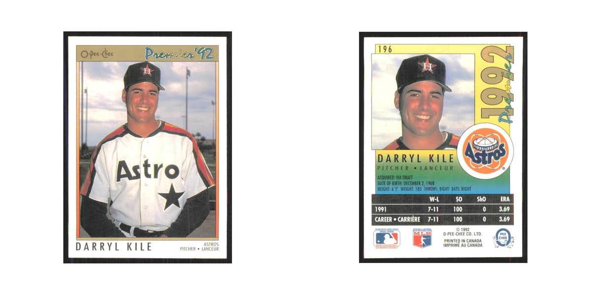 1992 O-Pee-Chee Premier Darryl Kile Astros #196