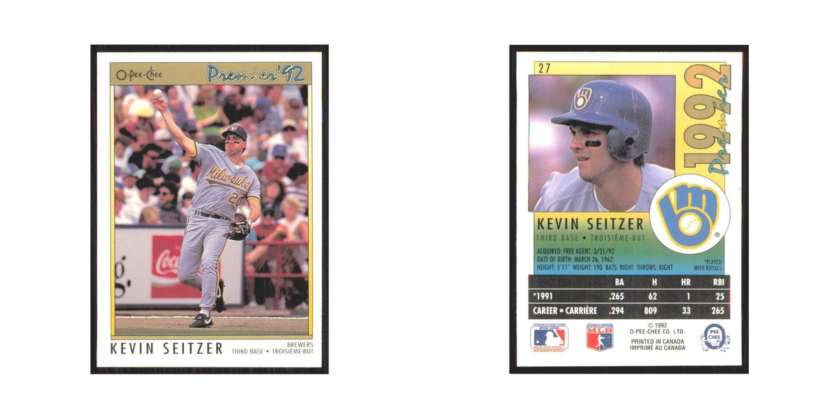 1992 O-Pee-Chee Premier Kevin Seitzer Brewers #27
