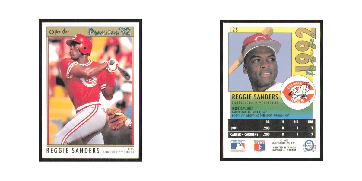 1992 O-Pee-Chee Premier Reggie Sanders Reds #25