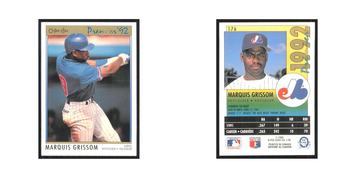 1992 O-Pee-Chee Premier Marquis Grissom Montreal Expos #176