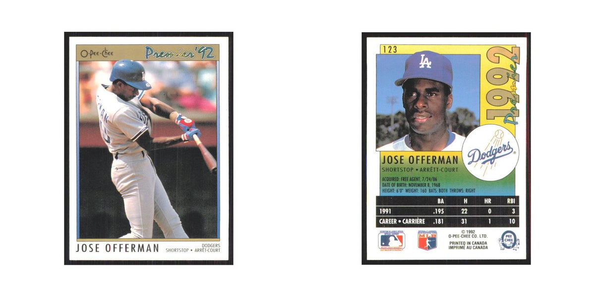 1992 O-Pee-Chee Premier Jose Offerman Dodgers #123