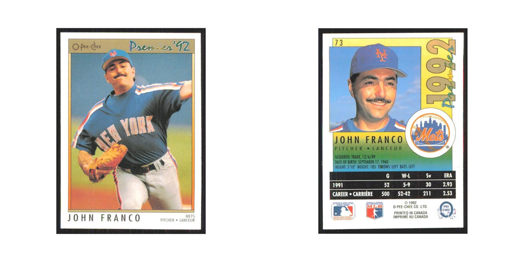 1992 O-Pee-Chee Premier John Franco Mets #73