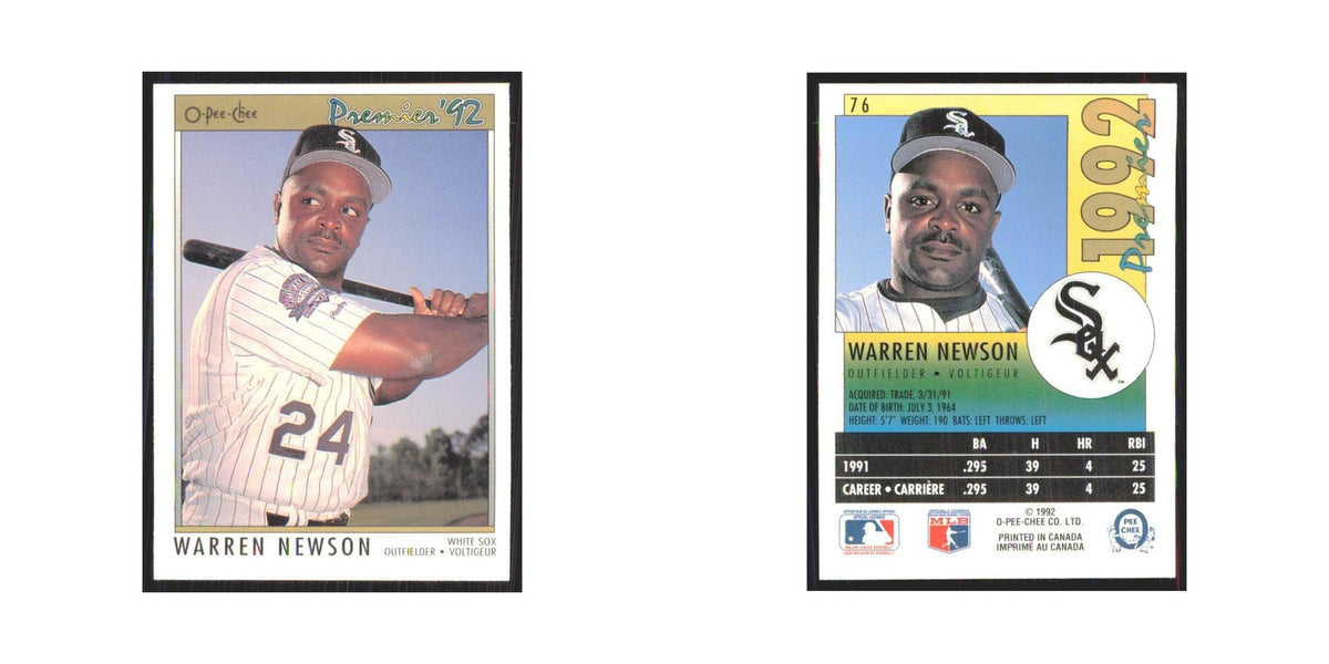 1992 O-Pee-Chee Premier Warren Newson White Sox #76