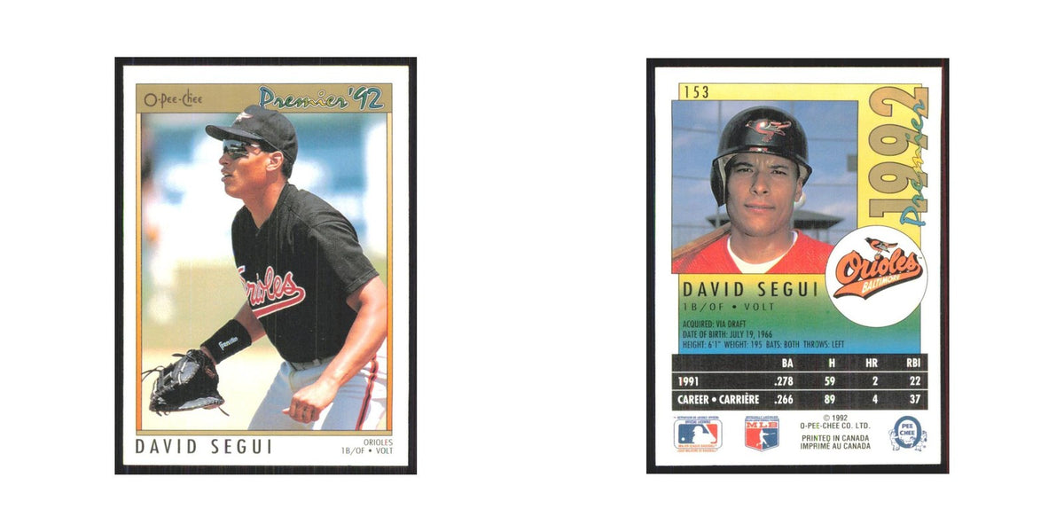 1992 O-Pee-Chee Premier David Segui Orioles #153