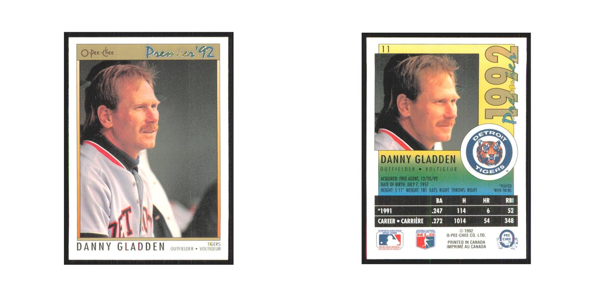 1992 O-Pee-Chee Premier Danny Gladden Tigers #11