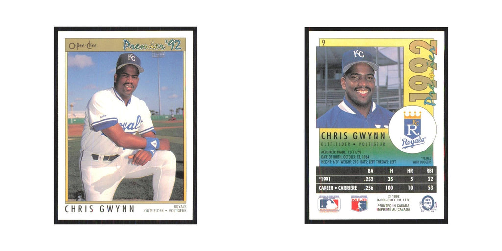 1992 O-Pee-Chee Premier Chris Gwynn Royals #9