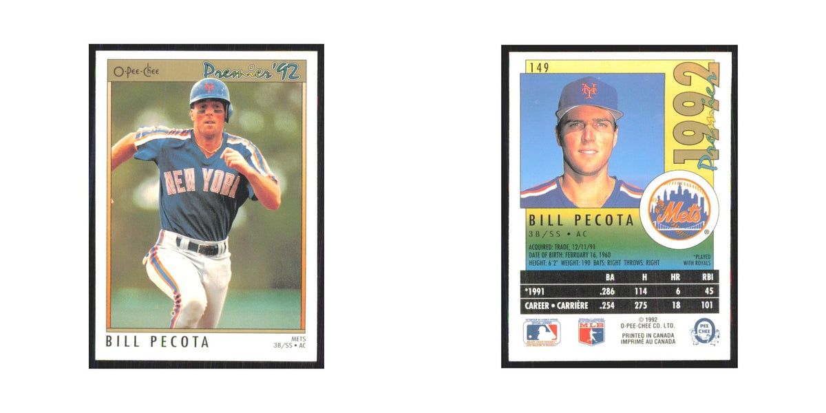 1992 O-Pee-Chee Premier Bill Pecota Mets #149