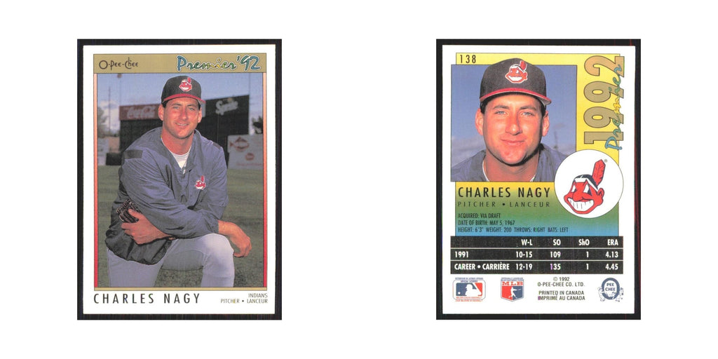 1992 O-Pee-Chee Premier Charles Nagy Indians #138