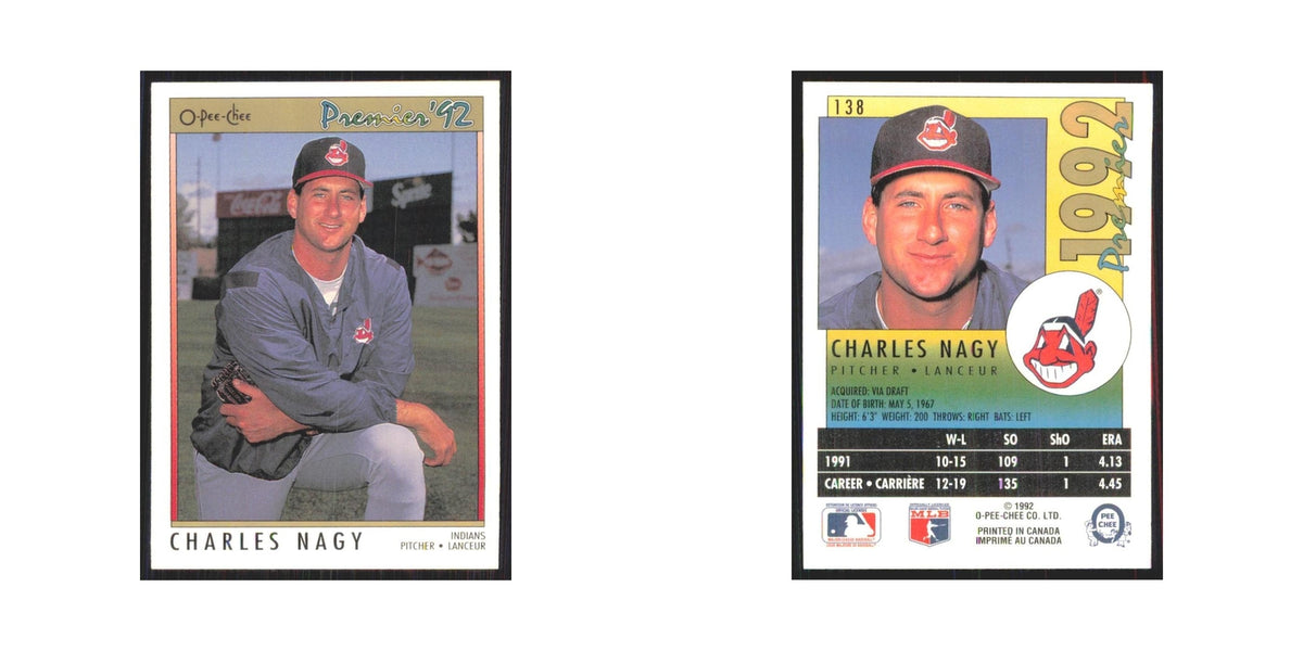 1992 O-Pee-Chee Premier Charles Nagy Indians #138