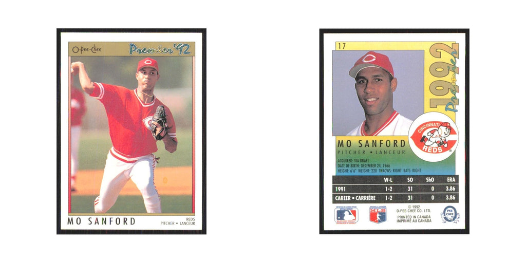 1992 O-Pee-Chee Premier Mo Sanford Reds #17