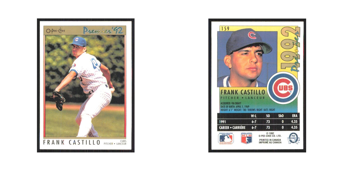 1992 O-Pee-Chee Premier Frank Castillo Cubs #159