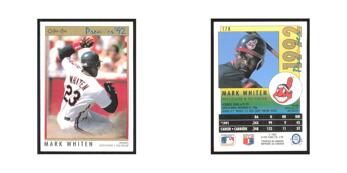 1992 O-Pee-Chee Premier Mark Whiten Indians #178