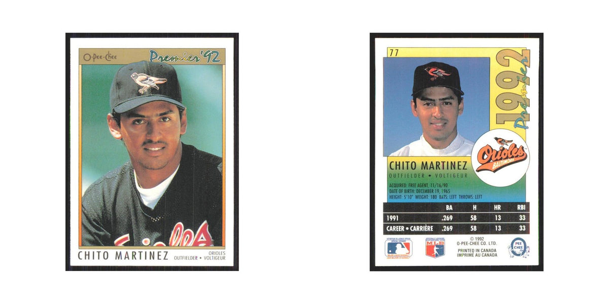 1992 O-Pee-Chee Premier Chito Martinez Orioles #77