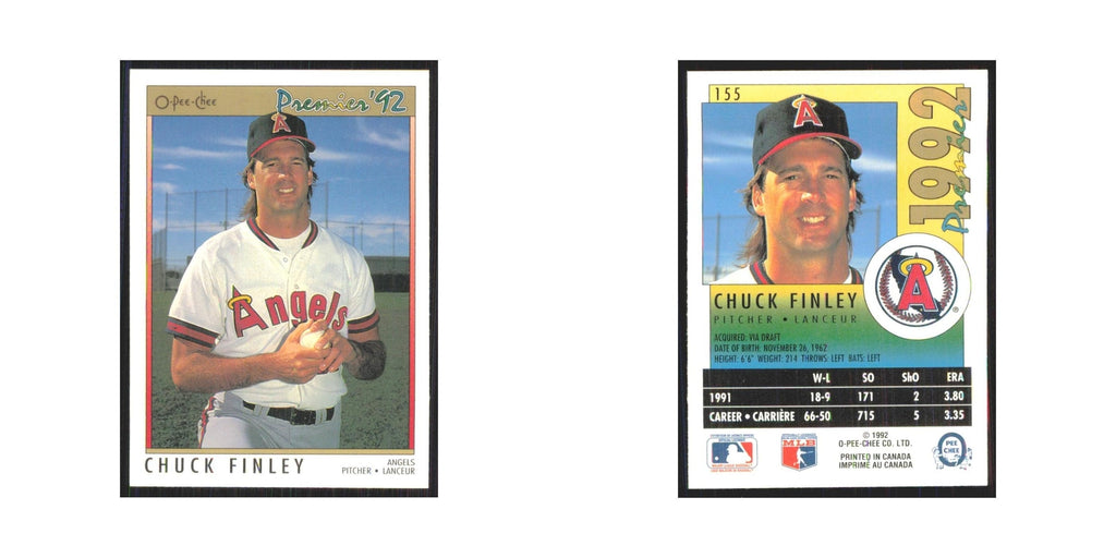 1992 O-Pee-Chee Premier Chuck Finley Angels #155