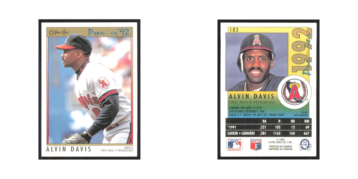 1992 O-Pee-Chee Premier Alvin Davis Angels #183