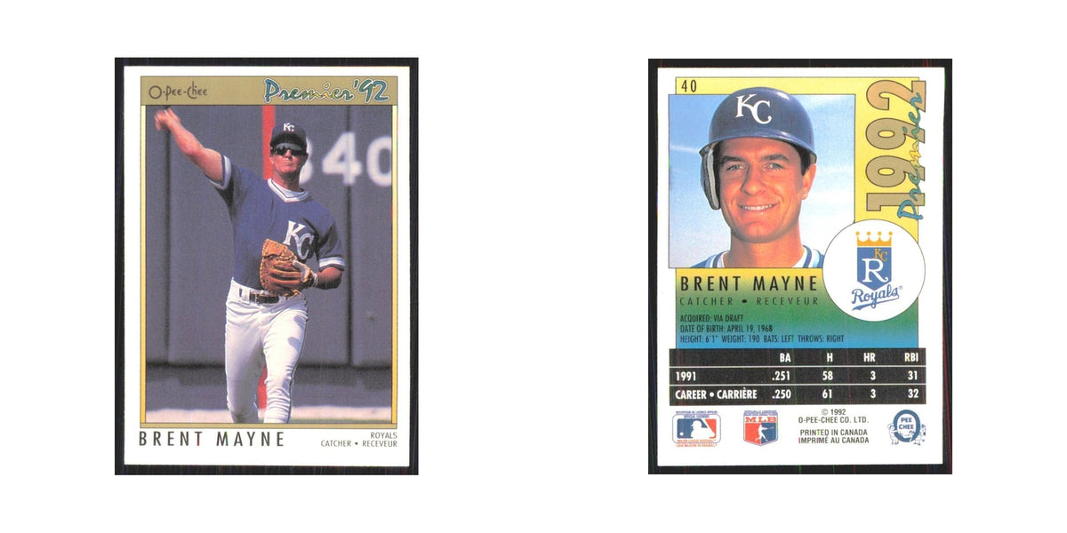 1992 O-Pee-Chee Premier Brent Mayne Royals #40