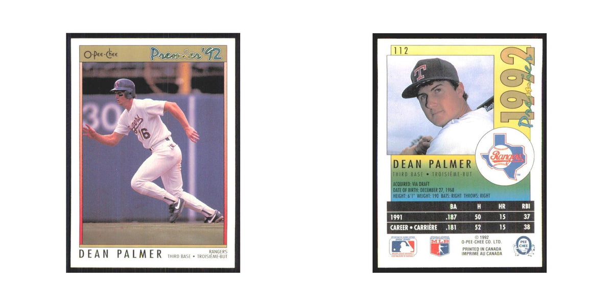 1992 O-Pee-Chee Premier Dean Palmer Rangers #112