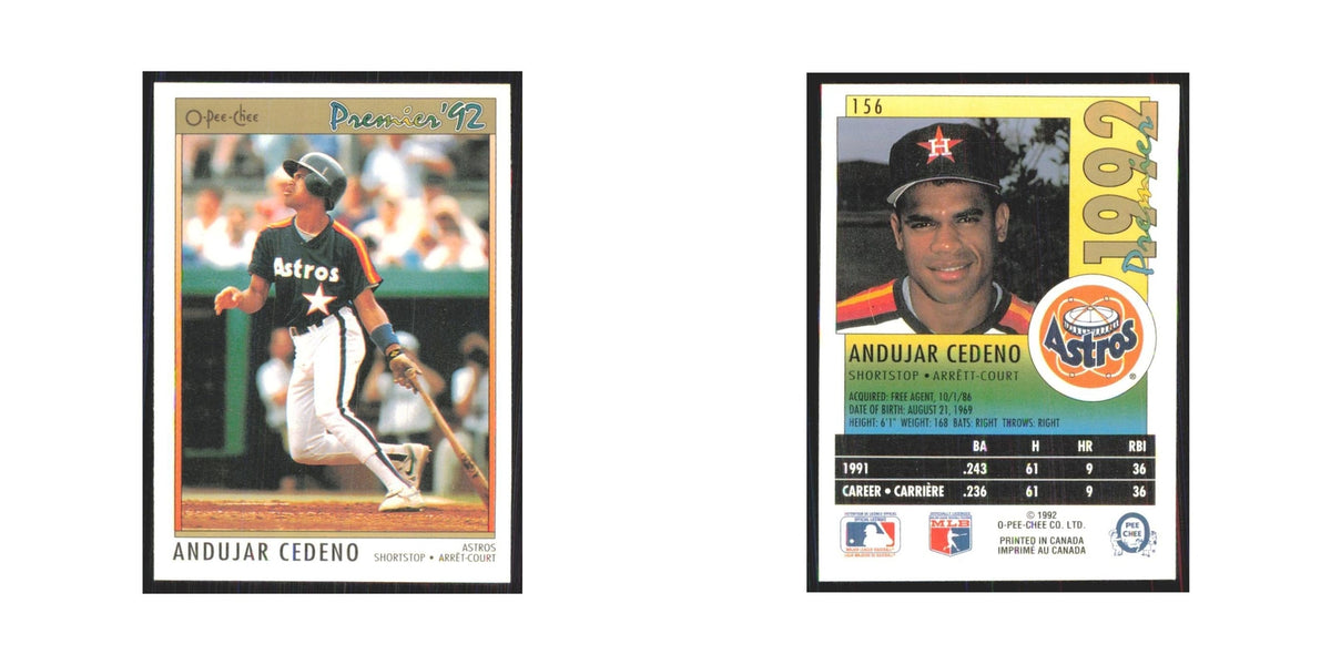 1992 O-Pee-Chee Premier Andujar Cedeno Astros #156