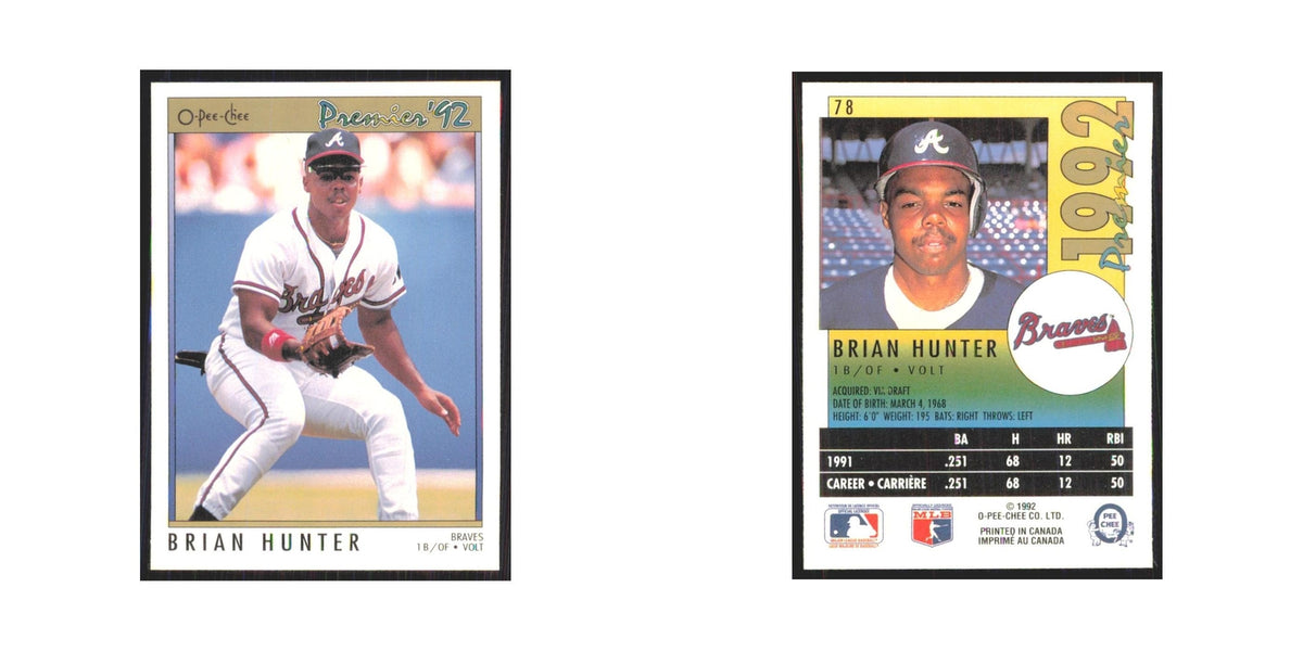 1992 O-Pee-Chee Premier Brian Hunter Braves #78