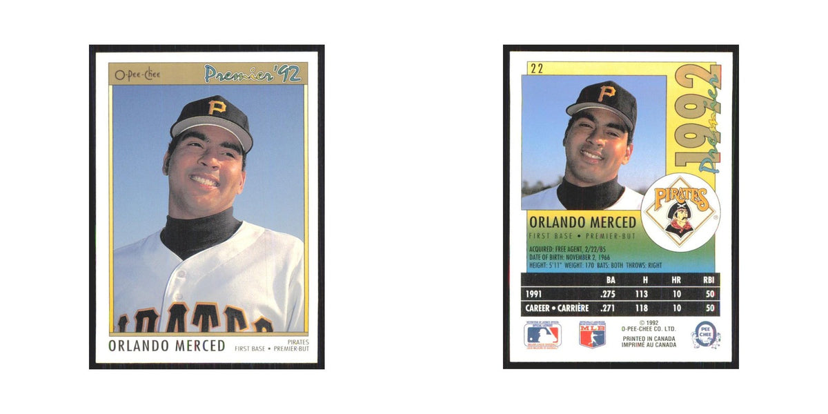 1992 O-Pee-Chee Premier Orlando Merced Pirates #22