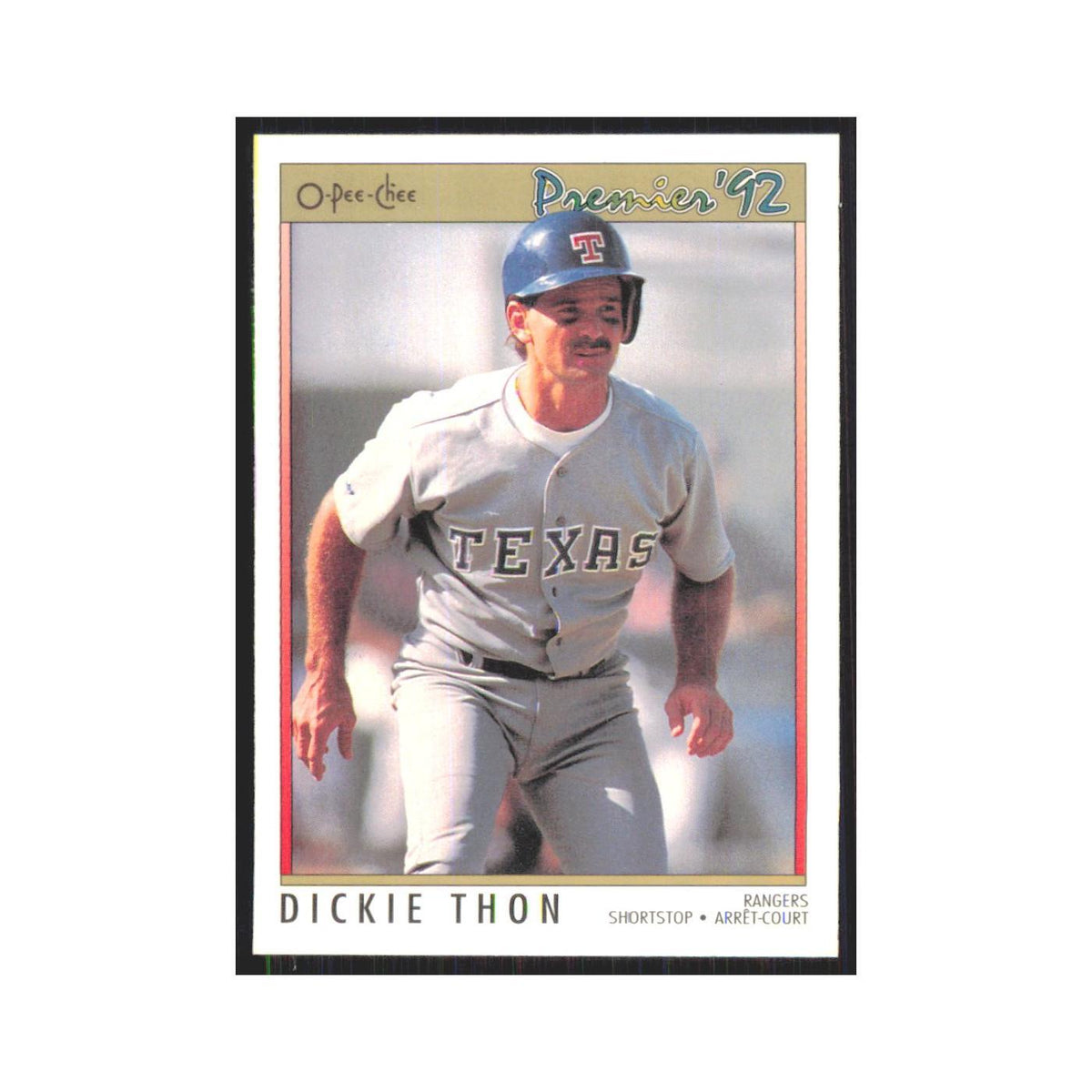1992 O-Pee-Chee Premier Dickie Thon Rangers #19