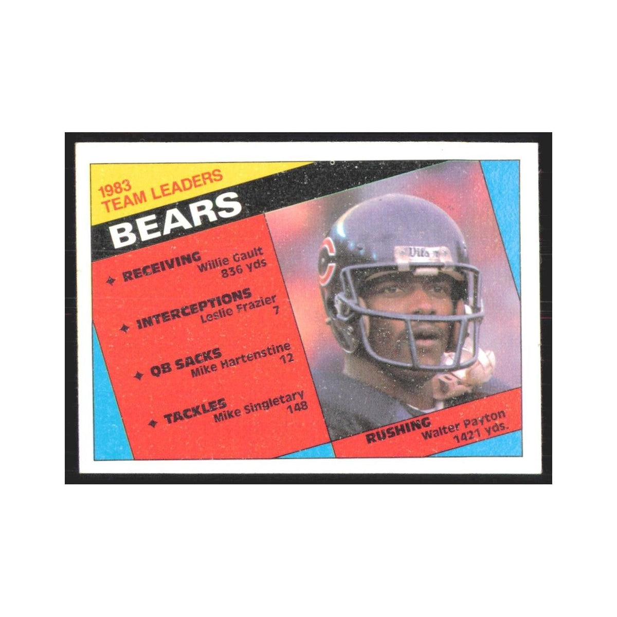 1984 Topps Walter Payton Bears #221